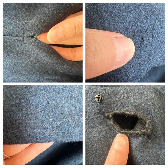 Vintage Long Dark Blue Wool Hooded Cape Cloak - cosplay Victorian or hobbit - Picture 16 of 17